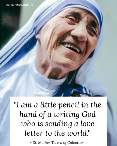 moderncatholicmom Instagram post about St. Mother Teresa