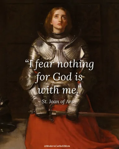 moderncatholicmom Instagram post about Joan of Arc