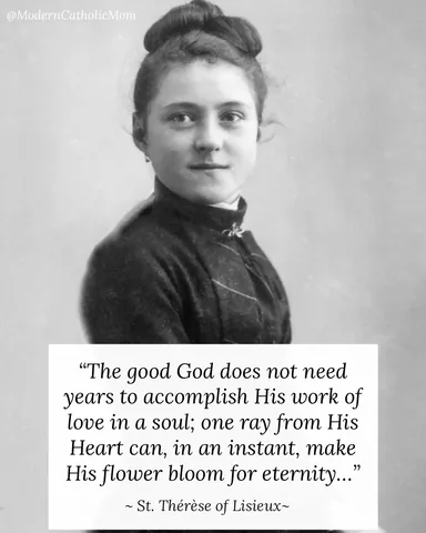 moderncatholicmom Instagram post about St. Thérèse of Lisieux