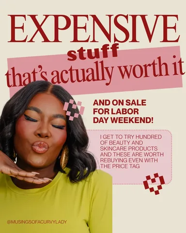 musingsofacurvylady Instagram post about Labor Day product deals