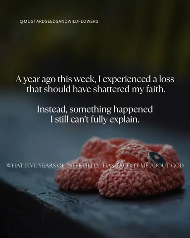 mustardseedsandwildflowers Instagram post about Pregnancy loss and faith