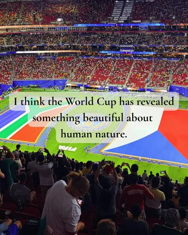 mustardseedsandwildflowers Instagram post about Human connection through the World Cup