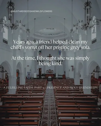 mustardseedsandwildflowers Instagram post about Faith formation through friendship