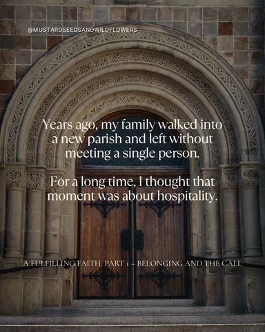 mustardseedsandwildflowers Instagram post about Catholic parish community