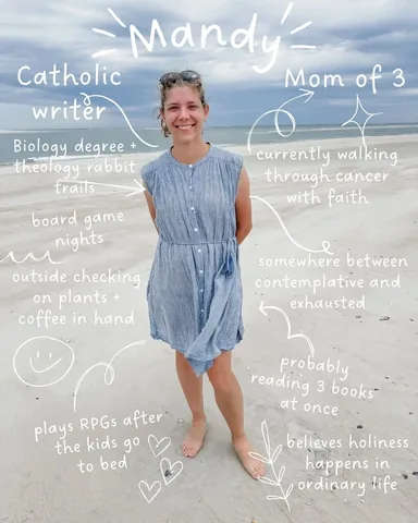 mustardseedsandwildflowers Instagram post about Catholic faith in ordinary life