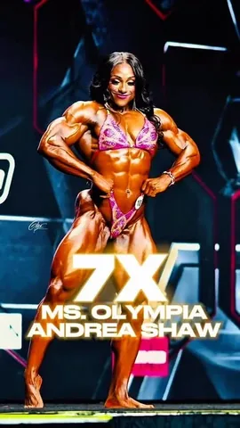 mzprettymuscle Instagram post about Andrea Shaw’s seventh Olympia title