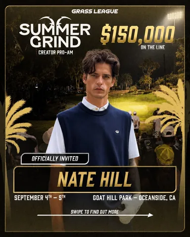 natehilltv Instagram post about Golf achievement