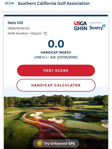 natehilltv Instagram post about Golf improvement