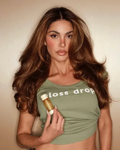 negin_mirsalehi Instagram post about Hair styling and gloss product