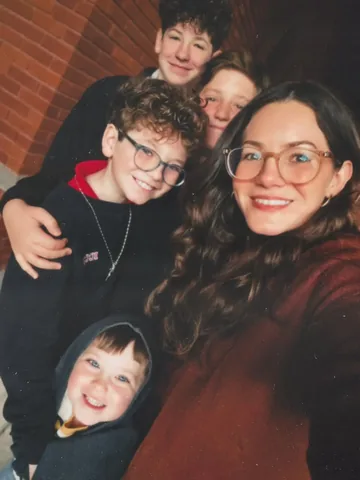 nicholelanthier Instagram post about Daily Mass and family faith