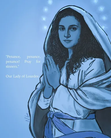 nicholelanthier Instagram post about Our Lady of Lourdes