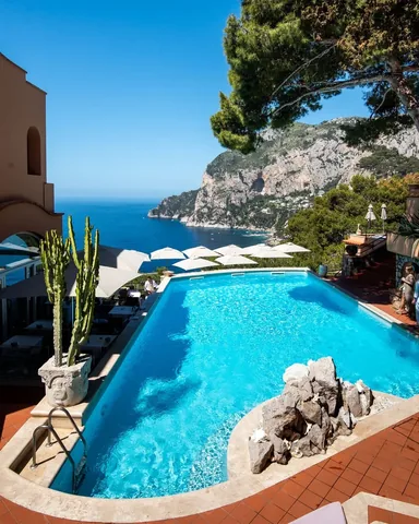 nodestinations Instagram post about Punta Tragara Hotel history and luxury