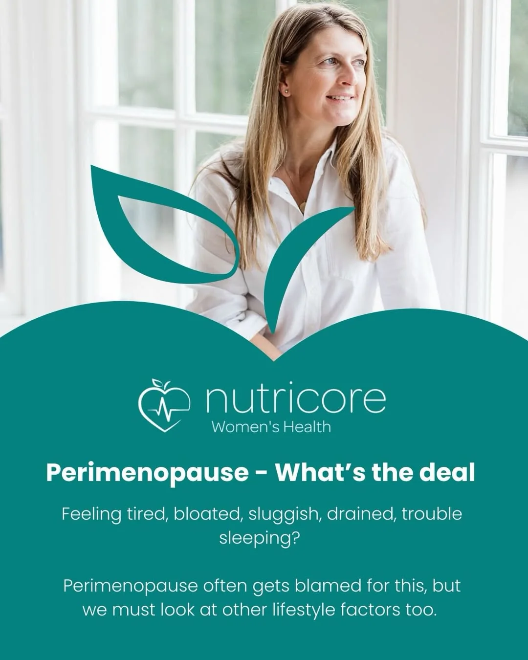 nutricore_health Instagram post about Perimenopause symptoms and health coaching