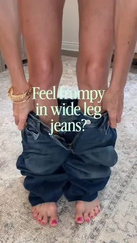 occasionallyjenna Instagram post about Wide leg jeans styling