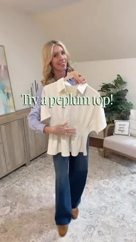 occasionallyjenna Instagram post about Peplum top styling