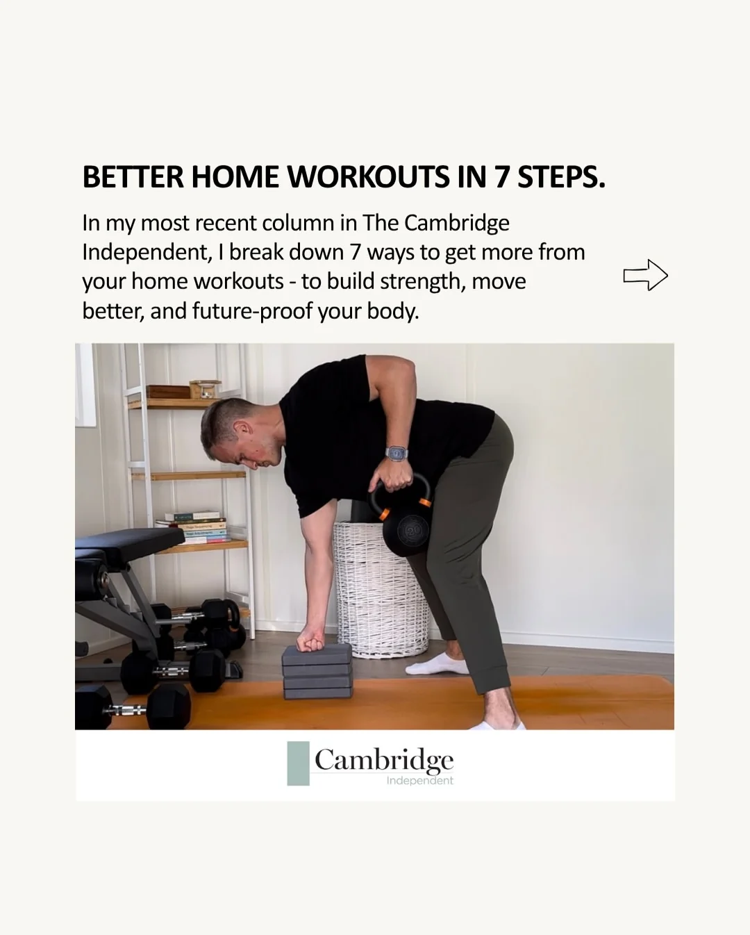 olliethompsonhealth Instagram post about Home workout guidance