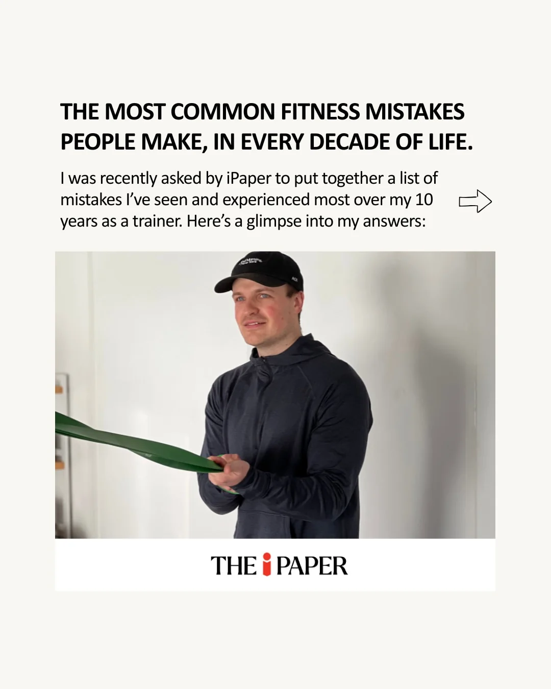 olliethompsonhealth Instagram post about Age adapted fitness