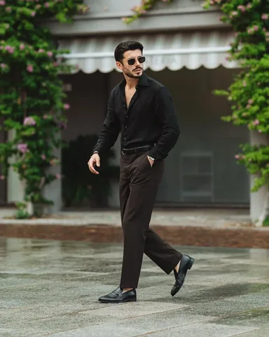 omarspaneshi Instagram post about Black and brown outfit pairing