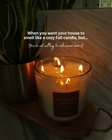 organicbunny Instagram post about Non toxic candles