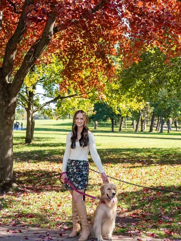 pearl.the.golden.girl Instagram post about Fall memories with a dog