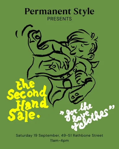 permanentstylelondon Instagram post about Second hand clothing sale