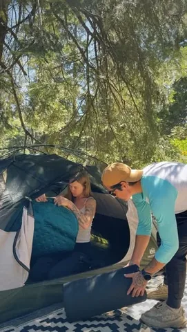 rachelleswannie Instagram post about Camping trip