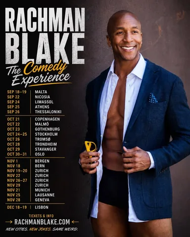 rachmanblake Instagram post about Comedy tour dates