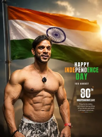 rahulfitness_ifbb Instagram post about Indian Independence Day