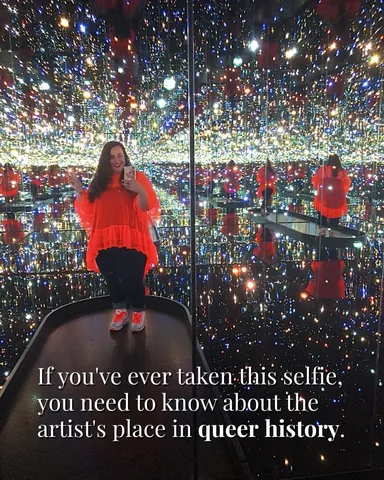 readytostare Instagram post about Yayoi Kusama and queer art history