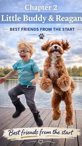 reagandoodle Instagram post about Child and dog friendship