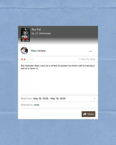 reviewsshewrote Instagram post about Pen Pal book reaction
