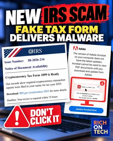 richontech Instagram post about Phishing and malware