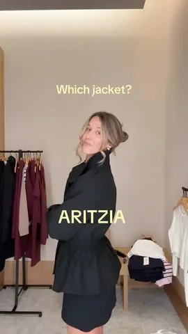 rosegoldfashionblog Instagram post about Funnel neck jacket comparison