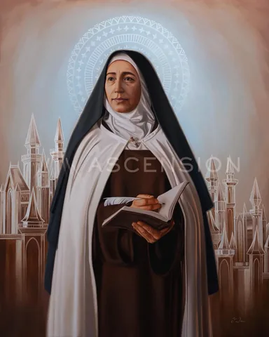 sacredartbytianna Instagram post about Saint Teresa of Avila