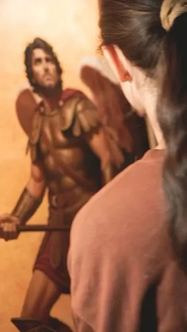 sacredartbytianna Instagram post about Saint Michael painting