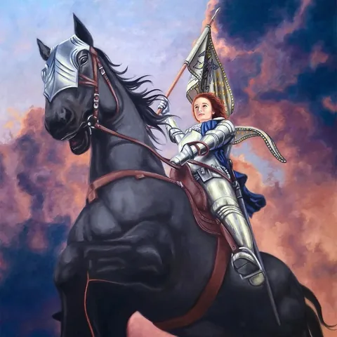 sacredartbytianna Instagram post about Joan of Arc podcast