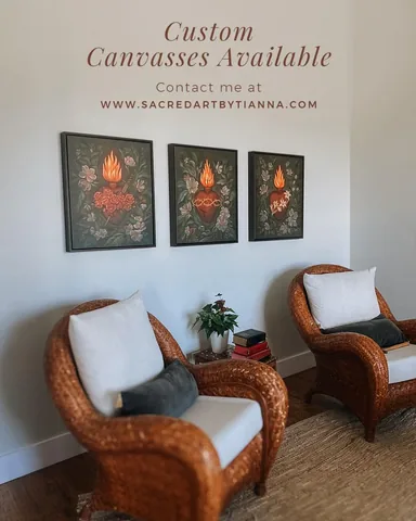sacredartbytianna Instagram post about Custom sacred art canvases