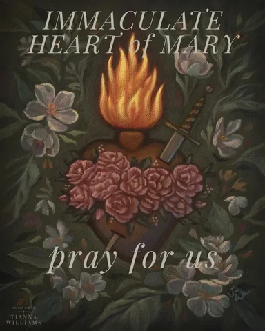 sacredartbytianna Instagram post about Immaculate Heart of Mary