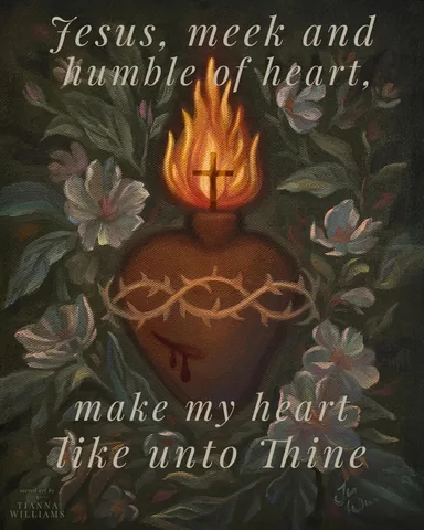 sacredartbytianna Instagram post about Sacred Heart and divine love