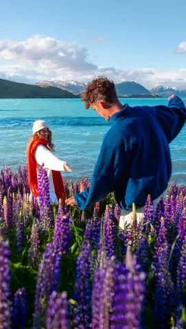 saltinourhair Instagram post about New Zealand lupine season