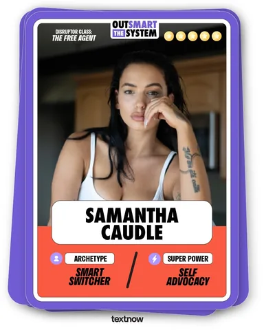 samanthacaudle9 Instagram post about TextNow communication service