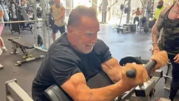 schwarzenegger Instagram post about Birthday fitness promotion