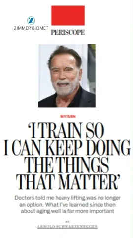 schwarzenegger Instagram post about Movement and joint health