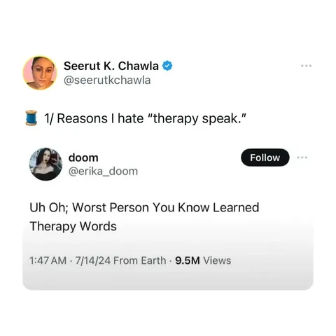 seerutkchawla Instagram post about Misuse of psychological language