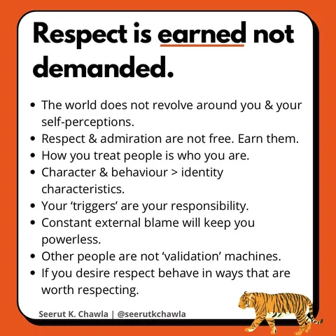 seerutkchawla Instagram post about Respect and conduct