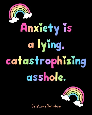 selfloverainbow Instagram post about Anxiety and grief