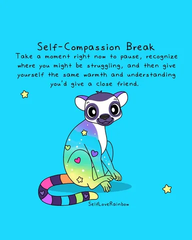 selfloverainbow Instagram post about Self compassion