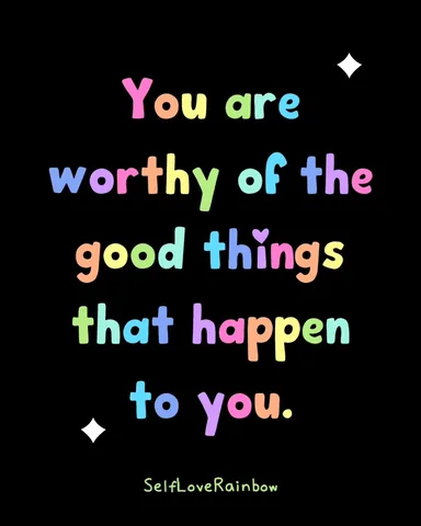 selfloverainbow Instagram post about Deserving happiness