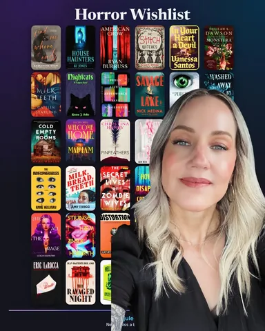 shereadswithcats Instagram post about Horror book wishlist