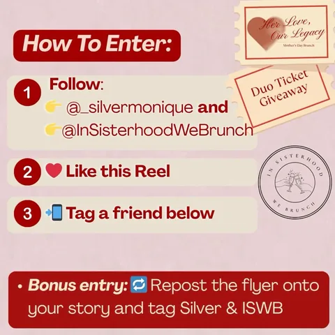 _silvermonique Instagram post about Event ticket giveaway